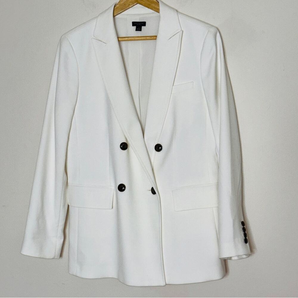 Ann Taylor White Ivory Double Breast Blazer Size 12